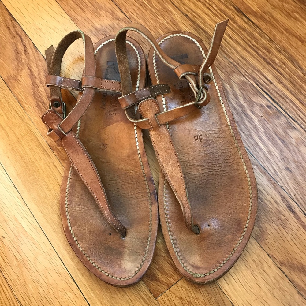 K Jacques Picon Thong Sandals size 38 Tan Brown